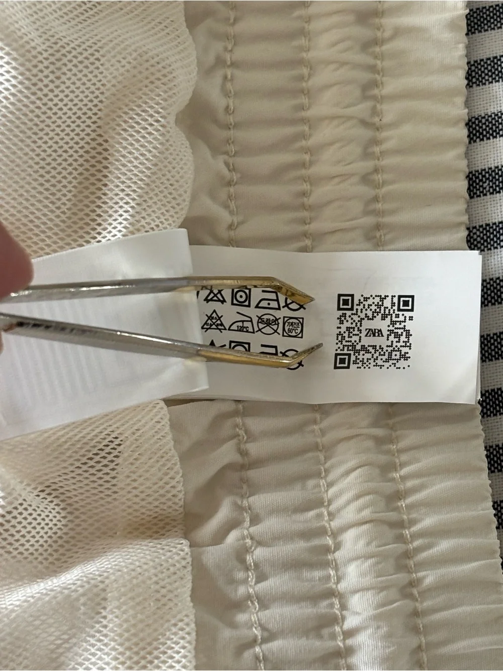 Zara NWT Cream Elastic-Waist Drawstring Swim Trunks